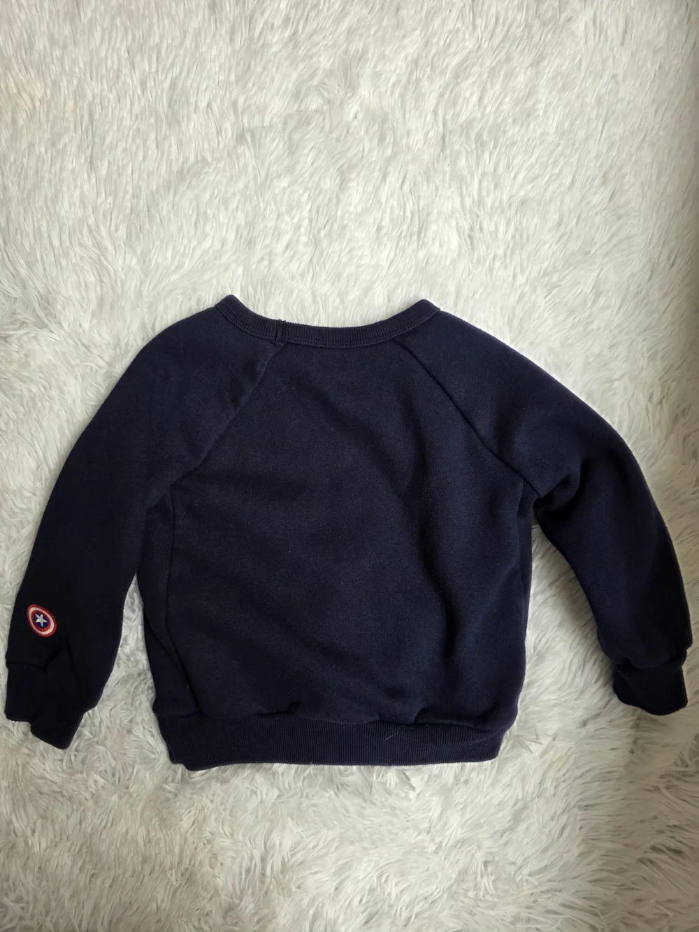 GAP Navy Crewneck Sweatshirt with Captain America Emblem - Kids
